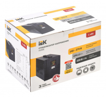 Стабилизатор напряжения IEK Home 1кВА однофазный черный (IVS20-1-01000) от магазина РЭССИ