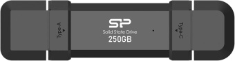 Накопитель SSD Silicon Power USB-C 250GB SP250GBUC3S72V1K DS72 1.8" черный USB-A от магазина РЭССИ