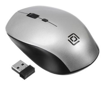 Мышь Оклик 565MW glossy черный/серебристый оптическая (1600dpi) беспроводная USB для ноутбука (4but) от магазина РЭССИ