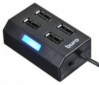 Разветвитель USB 2.0 Buro BU-HUB4-U2.0 4порт. черный от магазина РЭССИ