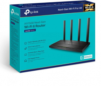 Роутер беспроводной TP-Link Archer AX12 AX1500 10/100/1000BASE-TX черный от магазина РЭССИ