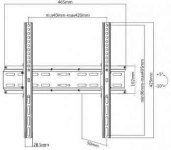 Кронштейн для телевизора Ultramounts UM833T черный 32"-55" макс.35кг настенный наклон от магазина РЭССИ