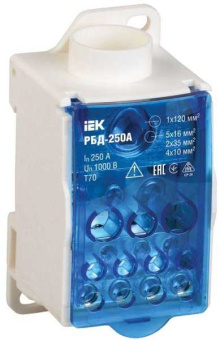 Блок распределительный на DIN-рейку РБД-250А RBD-250 от магазина РЭССИ