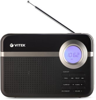 Радиоприемник настольный Vitek VT-3592 черный от магазина РЭССИ