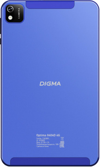 Планшет Digma Optima 8404D 4G SC9863 (1.6) 8C RAM4Gb ROM64Gb 8" IPS 1920x1200 3G 4G Android 12 синий 5Mpix 2Mpix BT GPS WiFi Touch microSD 128Gb 4000mAh от магазина РЭССИ