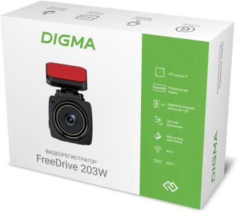 Видеорегистратор Digma FreeDrive 203W черный 2Mpix 1080x1920 1080p 120гр. MSTAR 8336 от магазина РЭССИ