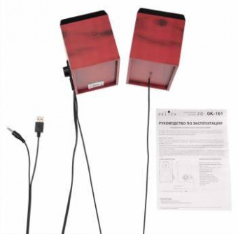 Колонки Оклик OK-161 2.0 черный/вишня 6Вт от магазина РЭССИ