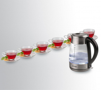 Чайник электрический Gorenje K17GE 1.7л. 2150Вт черный (корпус: стекло) от магазина РЭССИ