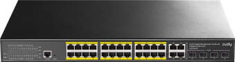 Коммутатор Cudy GS2028PS4-400W (L2) 28x1Гбит/с 4xКомбо(1000BASE-T/SFP) 24PoE 400W управляемый от магазина РЭССИ