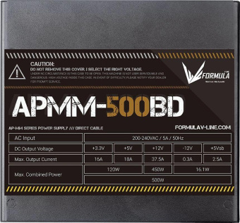 Блок питания Formula ATX 500W APMM-500BD 80+ bronze (20+4pin) APFC 120mm fan 5xSATA RTL от магазина РЭССИ