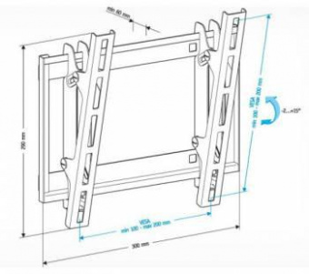 Кронштейн для телевизора Holder LCD-T2609 черный 22"-47" макс.40кг настенный наклон от магазина РЭССИ