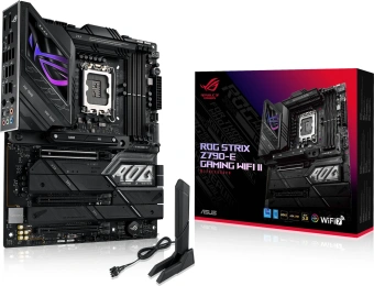 Материнская плата Asus ROG STRIX Z790-E GAMING WIFI II Soc-1700 Intel Z790 4xDDR5 ATX AC`97 8ch(7.1) 2.5Gg RAID+HDMI+DP от магазина РЭССИ