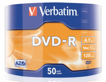 Диск DVD-R Verbatim 4.7Gb 16x bulk (50шт) (43788) от магазина РЭССИ