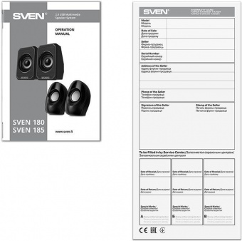 Колонки Sven 180 2.0 черный 6Вт портативные от магазина РЭССИ