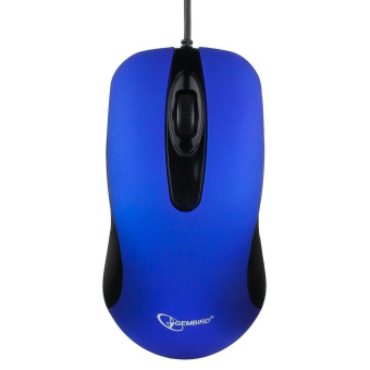 Мышь Gembird MOP-400-B USB синий бесшумный клик 2 кнопки+колесо кнопка 1000 DPI  soft-touch кабель 1.45м блистер от магазина РЭССИ