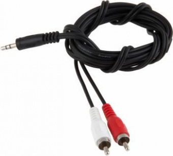 Кабель-переходник аудио-видео Jack 3.5 (m)/2хRCA (m) 1.8м. черный от магазина РЭССИ
