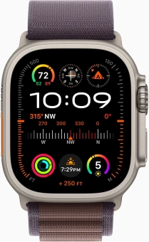 Смарт-часы Apple Watch Ultra 2 A2986 49мм OLED корп.титан Alpine loop рем.индиго разм.брасл.:145-190мм (MRET3LW/A) от магазина РЭССИ