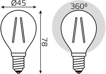 Лампа филам. Gauss Filament 5Вт цок.:E14 свеча 220B 4100K св.свеч.бел.нейт. (упак.:1шт) (105801205) от магазина РЭССИ