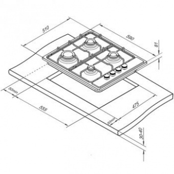Газовая варочная поверхность Darina T1 BGM 341 11 X серебристый от магазина РЭССИ