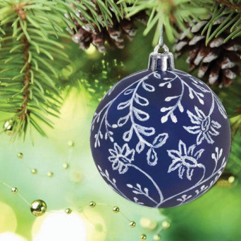 Набор елочных шаров с узором Золотая сказка ГЖЕЛЬ 4 шт. пластик 6 см 591130 от магазина РЭССИ
