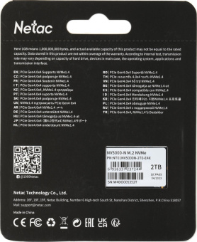 Накопитель SSD Netac PCI-E 4.0 x4 2Tb NT01NV5000N-2T0-E4X NV5000-N M.2 2280 от магазина РЭССИ