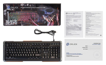 Клавиатура Оклик 710G BLACK DEATH черный/серый USB Multimedia for gamer LED от магазина РЭССИ