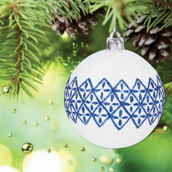 Набор елочных шаров с узором Золотая сказка ГЖЕЛЬ 4 шт. пластик 6 см 591130 от магазина РЭССИ