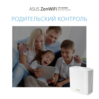Бесшовный Mesh роутер Asus ZenWiFi XT9 (W-2-PK) AX7800 2.5GE/USB3.0 белый (упак.:2шт) от магазина РЭССИ