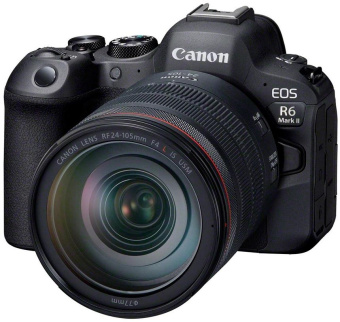 Фотоаппарат Canon EOS R6 Mark II kit черный 1.62Mpix 3" UHD 4K WiFi RF 24-105mm f/4 L IS USM LP-E6NH (с объективом) от магазина РЭССИ