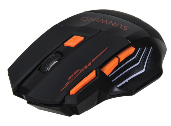 Мышь SunWind SW-M715GW черный/оранжевый оптическая (1600dpi) беспроводная USB для ноутбука (7but) от магазина РЭССИ