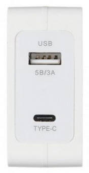 Сетевое зар./устр. Digma DGPD-45W-WG 45W 3A+2.4A (PD) USB-C/USB-A универсальное белый от магазина РЭССИ