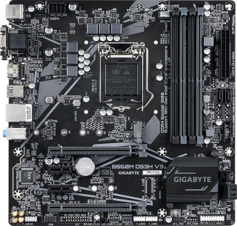 Материнская плата Gigabyte B560M DS3H V3 Soc-1200 Intel H470 4xDDR4 mATX AC`97 8ch(7.1) GbLAN+VGA+DVI+HDMI от магазина РЭССИ