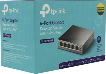 Коммутатор TP-Link TL-SG1005P 5G 4PoE+ 65W неуправляемый от магазина РЭССИ