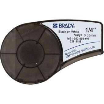 Лента 6.35 мм/6.4 м винил черный на белом Brady M21-250-595-WT brd139744 от магазина РЭССИ