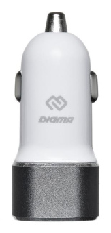 Автомобильное зар./устр. Digma DGCC-2U-3A-WG 15W 2.1A+1A 2xUSB универсальное белый от магазина РЭССИ
