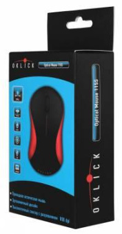 Мышь Оклик 115S черный/красный оптическая (1200dpi) USB для ноутбука (3but) от магазина РЭССИ