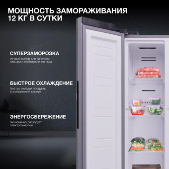 Холодильник Hyundai CS4086FIX 2-хкамерн. нержавеющая сталь инвертер от магазина РЭССИ
