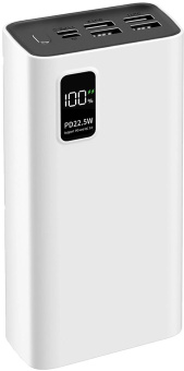 Мобильный аккумулятор Pero PB07 30000mAh PD 22.5W 5A 4xUSB-A/USB-C белый (PB07WH) от магазина РЭССИ