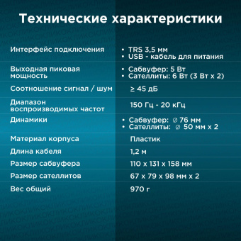 Колонки Оклик OK-423 2.1 черный 11Вт от магазина РЭССИ