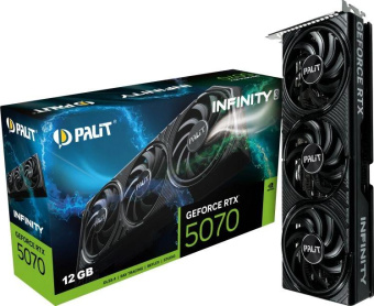 Видеокарта Palit PCI-E 5.0 RTX5070 Infinity 3 NVIDIA GeForce RTX 5070 12Gb 192bit GDDR7 2325/28000 HDMIx1 DPx3 HDCP Ret от магазина РЭССИ