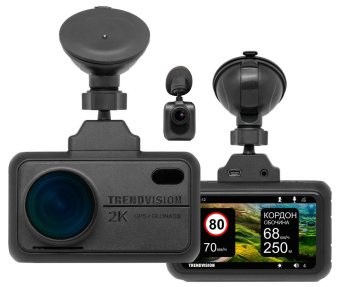 Видеорегистратор TrendVision TDR-721S EVO PRO черный 5Mpix 1296x2304 1296p 170гр. GPS NTK96675 от магазина РЭССИ