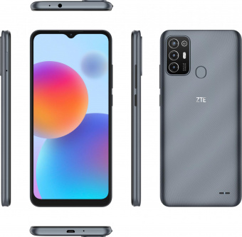 Смартфон ZTE Blade A52 64Gb 4Gb серый моноблок 3G 4G 2Sim 6.52" 720x1600 Android 11 13Mpix 802.11 b/g/n GPS GSM900/1800 GSM1900 TouchSc FM microSD max512Gb от магазина РЭССИ
