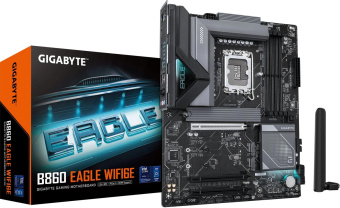 Материнская плата Gigabyte B860 EAGLE WIFI6E Soc-1851 Intel B860 4xDDR5 ATX AC`97 8ch(7.1) 2.5Gg RAID+HDMI+DP от магазина РЭССИ