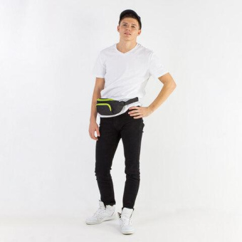 Сумка на пояс BRAUBERG RIO черная с салатовыми деталями 30x12x10 см 270823 от магазина РЭССИ