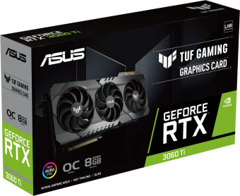 Видеокарта Asus PCI-E 4.0 TUF-RTX3060TI-O8GD6X-GAMING NVIDIA GeForce RTX 3060Ti 8192Mb 256 GDDR6X 1755/19000 HDMIx2 DPx3 HDCP Ret от магазина РЭССИ
