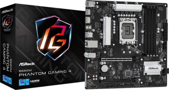 Материнская плата Asrock B660M PHANTOM GAMING 4 Soc-1700 Intel B660 4xDDR4 mATX AC`97 8ch(7.1) GbLAN RAID+HDMI+DP от магазина РЭССИ