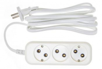 Сетевой удлинитель Buro BU-PSL3.3/W 3м (3 розетки) белый (пакет ПЭ) от магазина РЭССИ