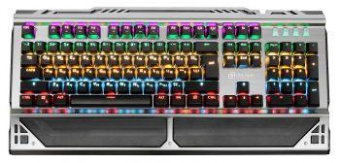 Клавиатура Оклик 980G HUMMER механическая серебристый/черный USB for gamer LED (подставка для запястий) (499580) от магазина РЭССИ