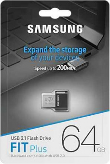 Флеш Диск Samsung 64Gb Fit Plus MUF-64AB/APC USB3.1 черный от магазина РЭССИ