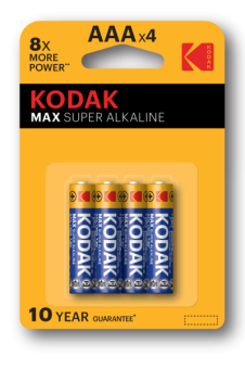 Батарейка Kodak LR03-4BL MAX SUPER Alkaline [K3A-4] (40/200/32000) от магазина РЭССИ